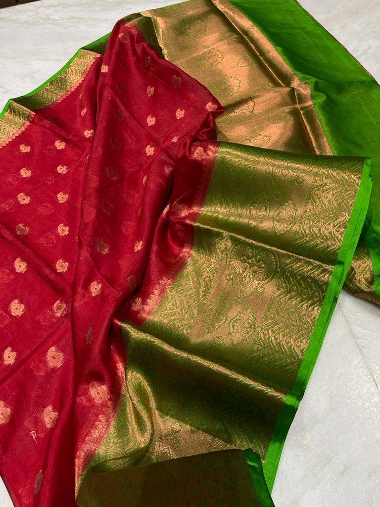 Banarasi dyeable warm silk saree