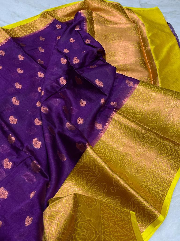 Banarasi dyeable warm silk saree