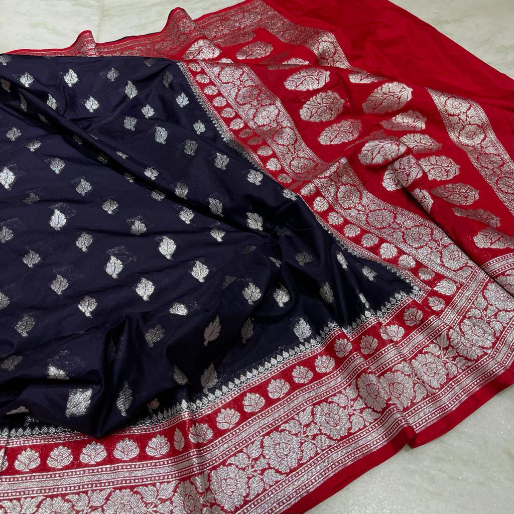 Banarasi handloom katan dyeable saree - Vannamayil Fashions