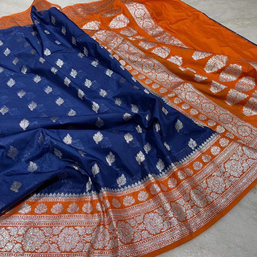 Banarasi handloom katan dyeable saree - Vannamayil Fashions