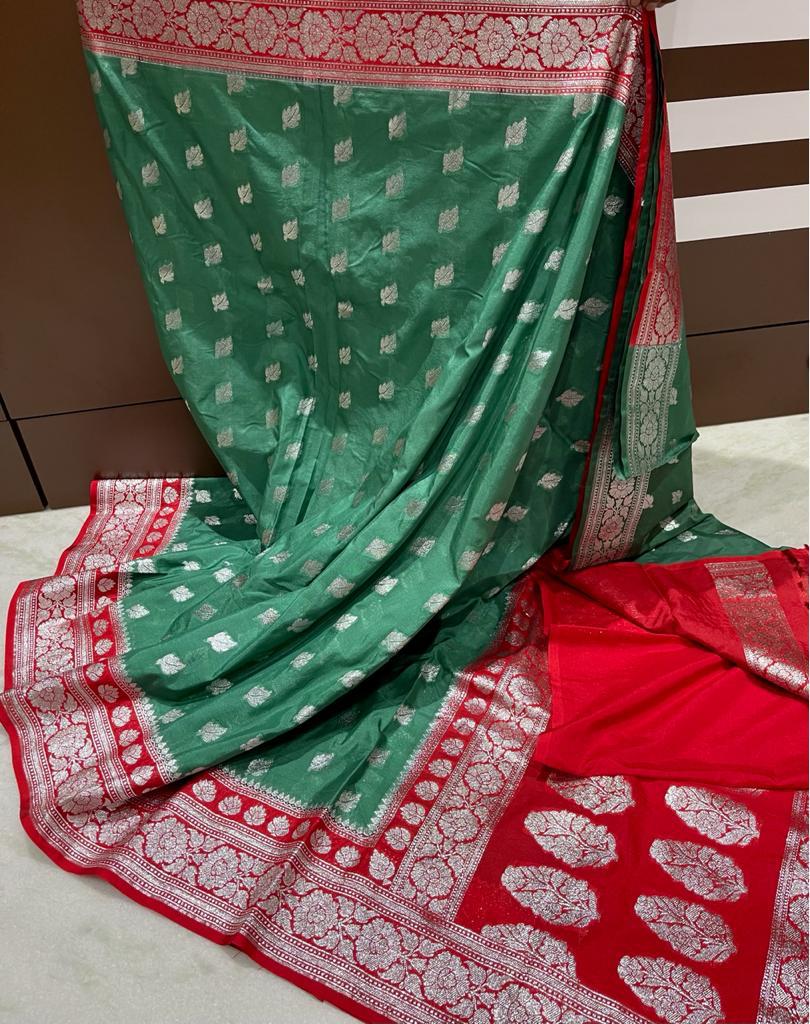 Banarasi handloom katan dyeable saree - Vannamayil Fashions
