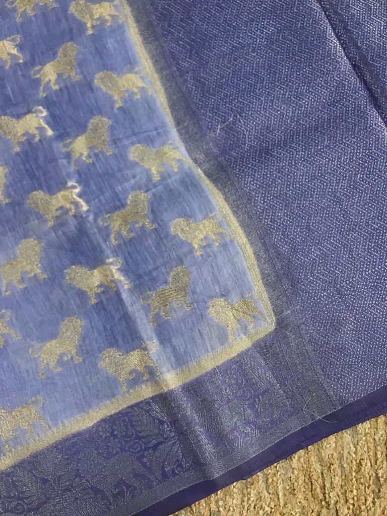 Banarasi silk linen saree