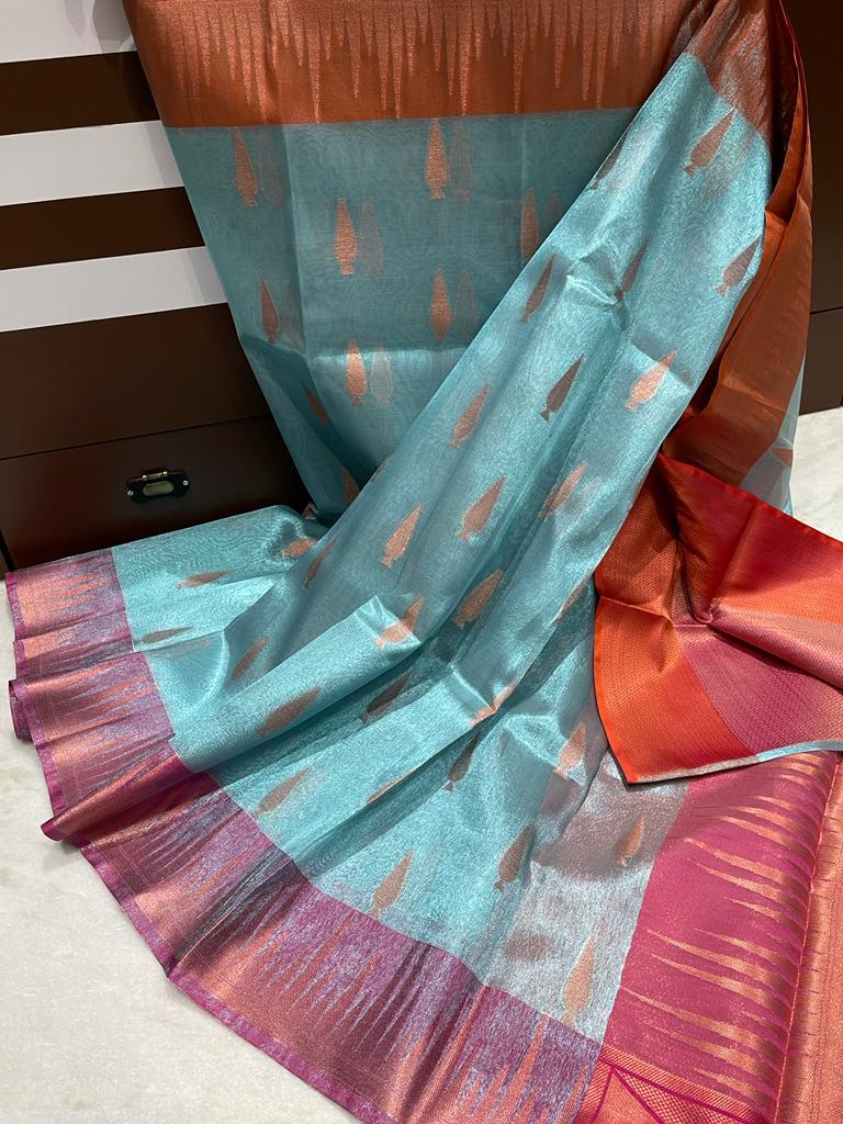 Banarasi tissue zari butta woven saree - Vannamayil Fashions