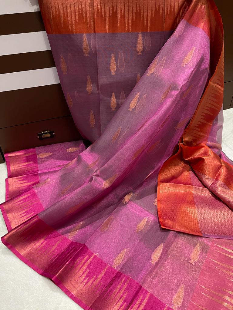 Banarasi tissue zari butta woven saree - Vannamayil Fashions