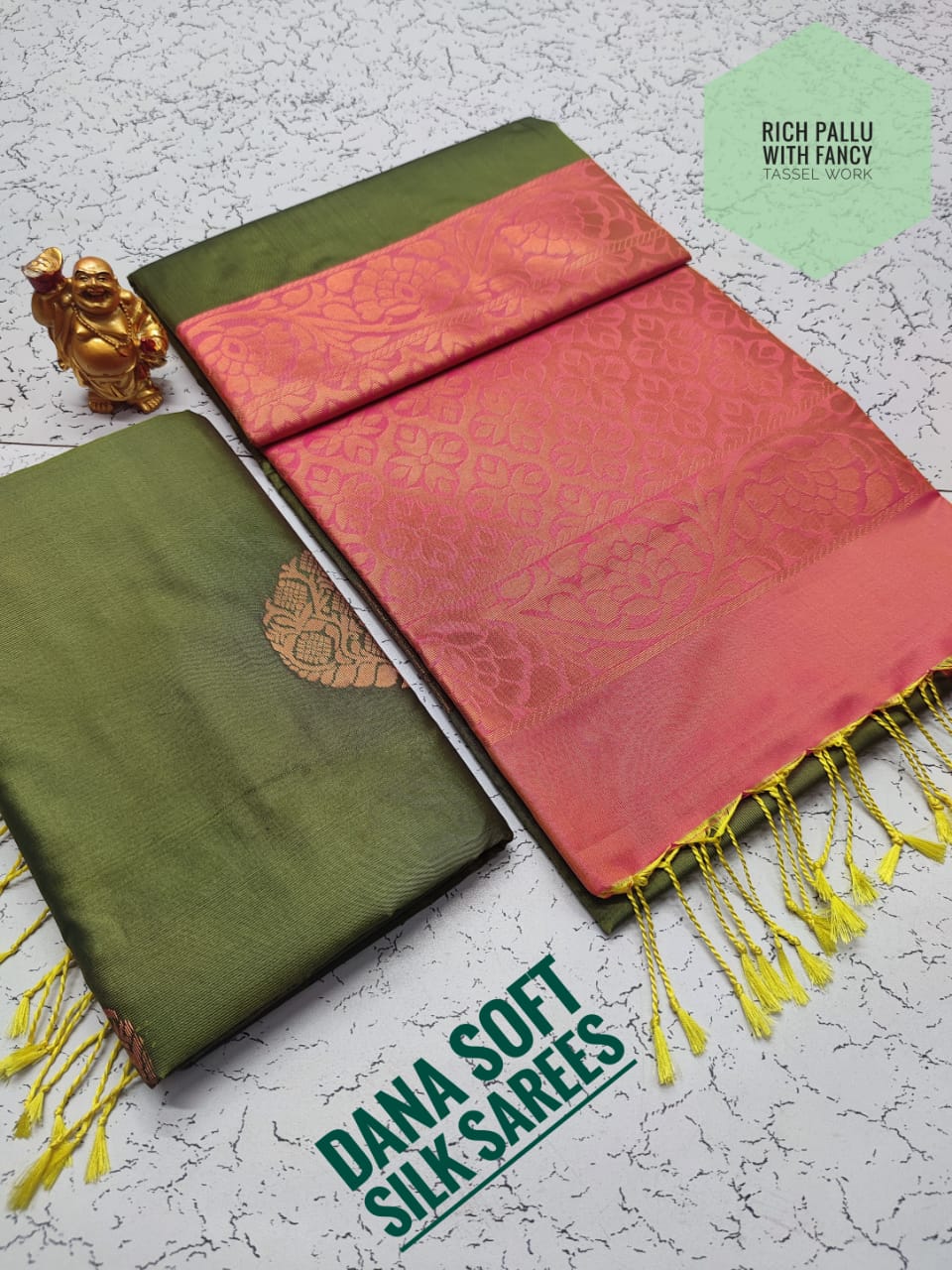 Fancy soft silk borderless saree