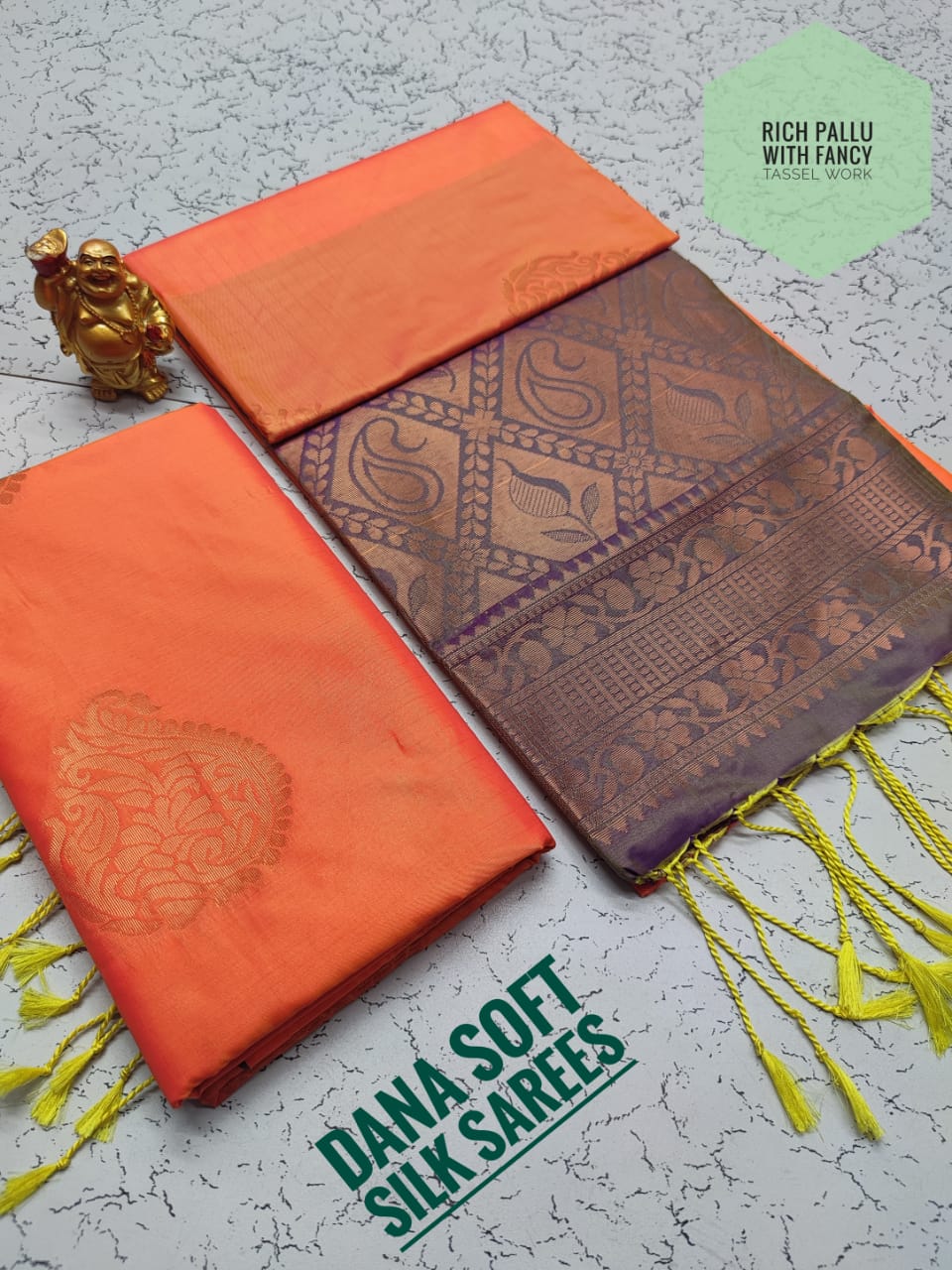 Fancy soft silk borderless saree