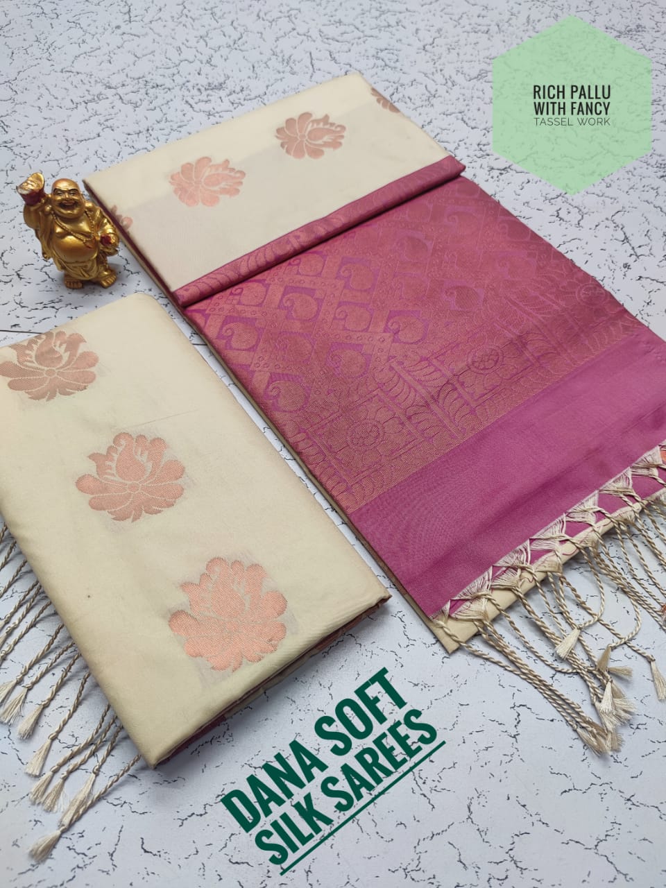 Fancy soft silk borderless saree