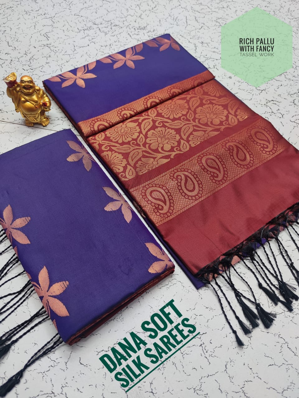 Fancy soft silk borderless saree