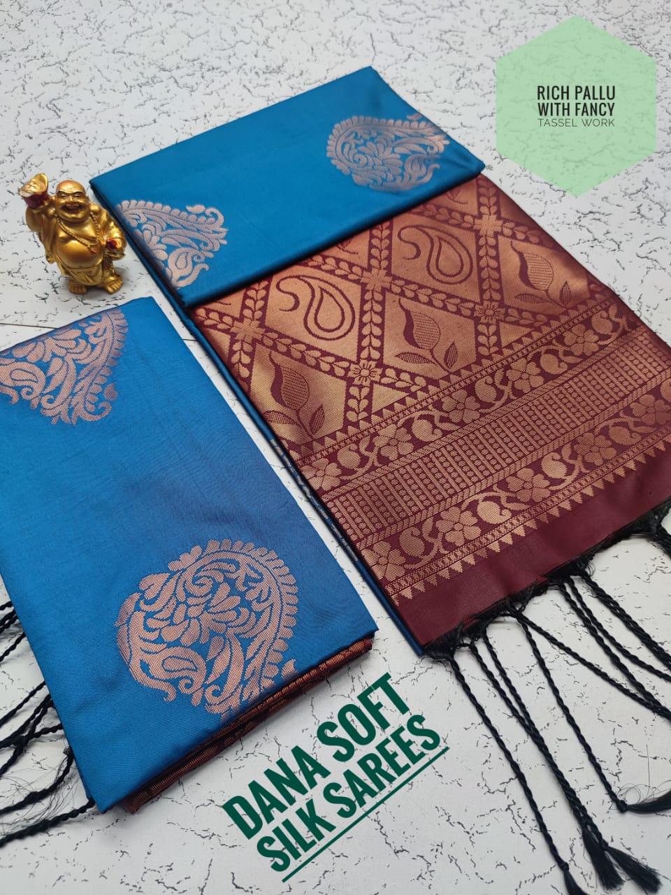 Fancy soft silk borderless saree