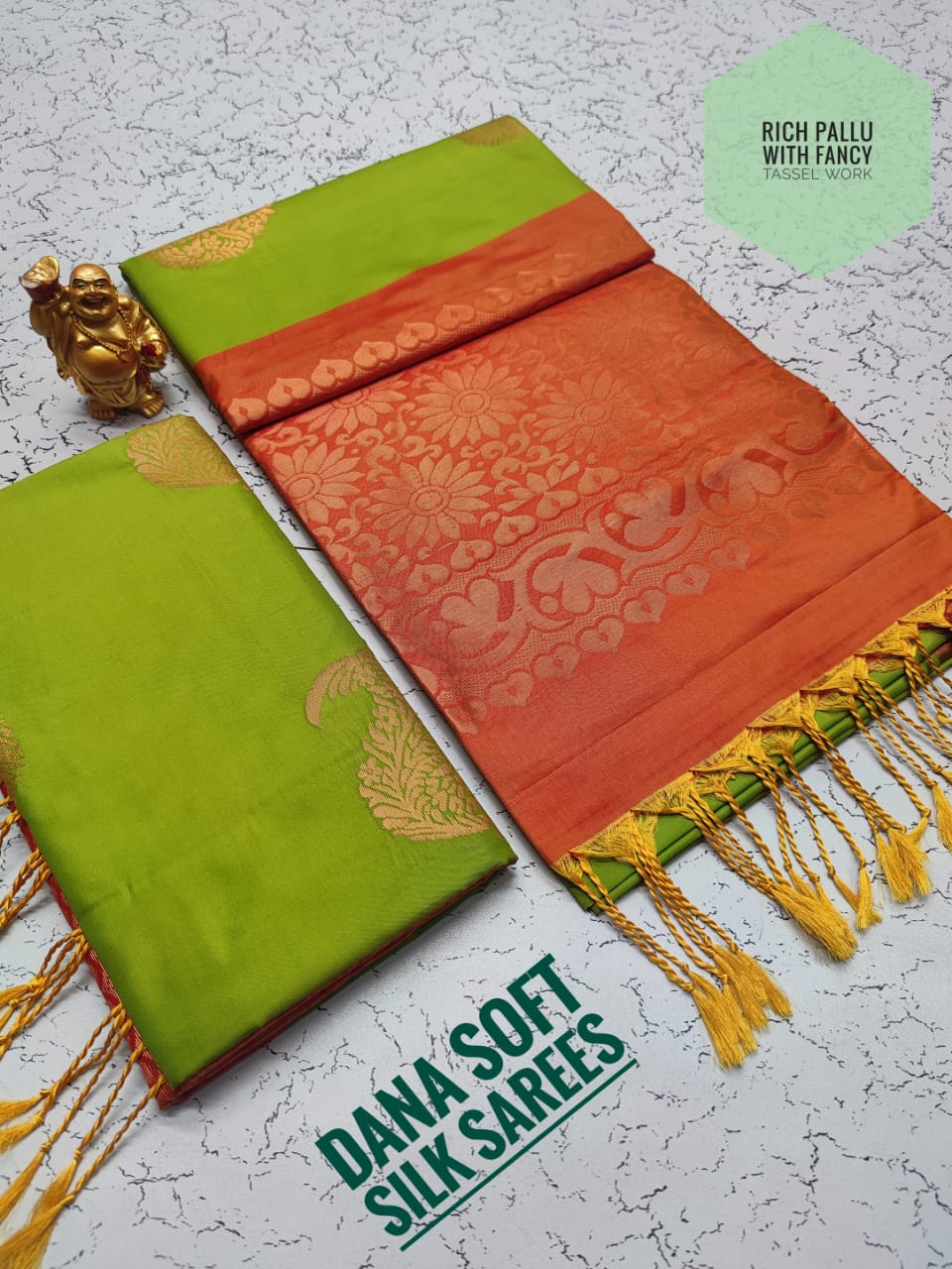 Fancy soft silk borderless saree