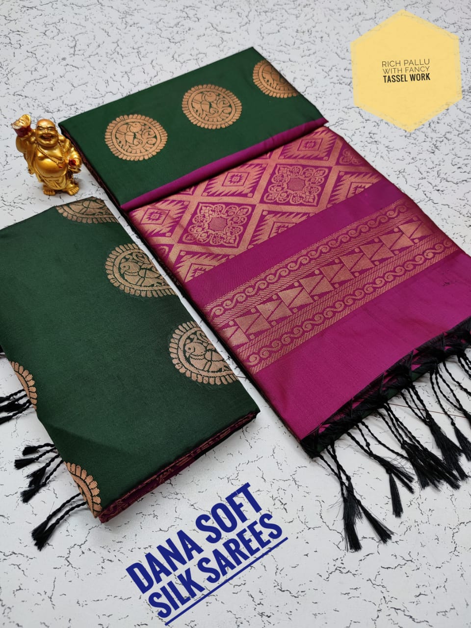 Fancy soft silk borderless saree