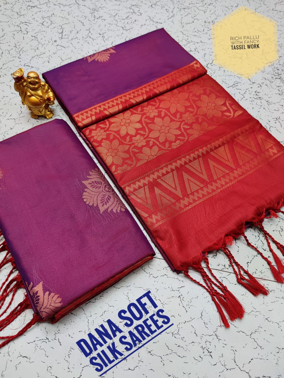 Fancy soft silk borderless saree