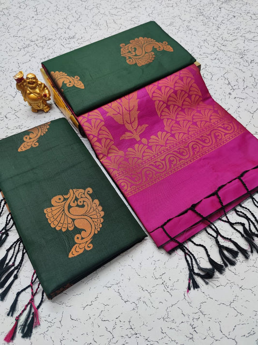 Fancy soft silk borderless saree