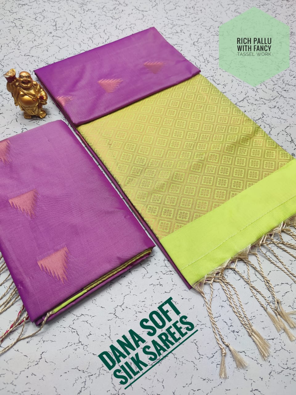 Fancy soft silk borderless saree