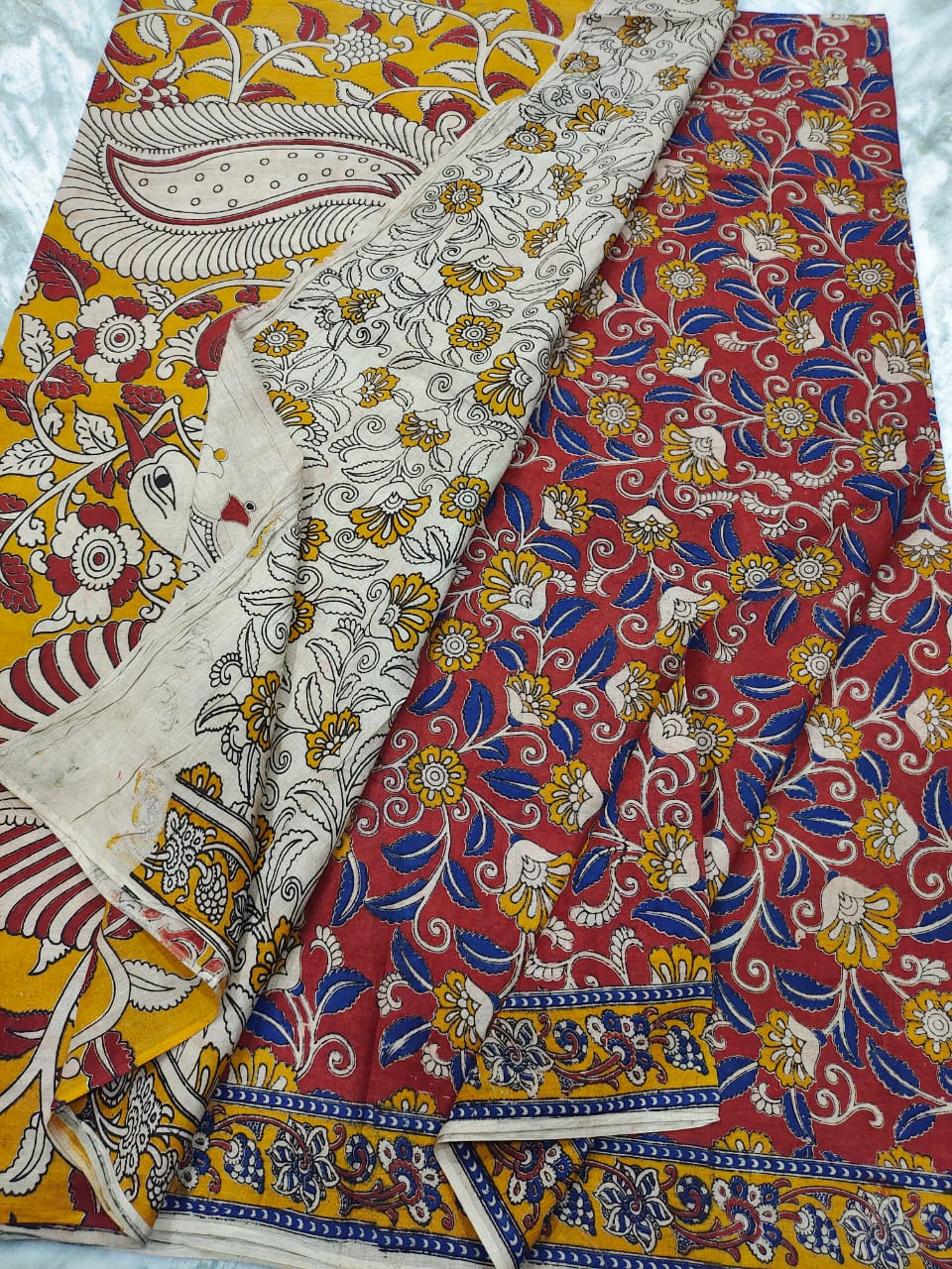 Kalamkari cotton kalamkari design saree - Vannamayil Fashions