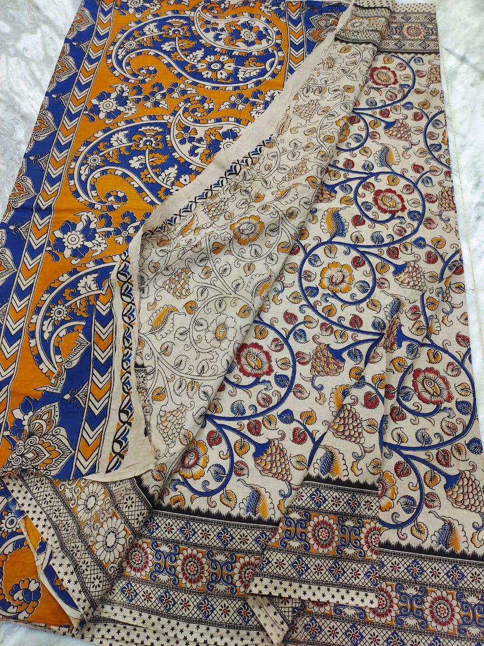 Kalamkari cotton kalamkari design saree - Vannamayil Fashions