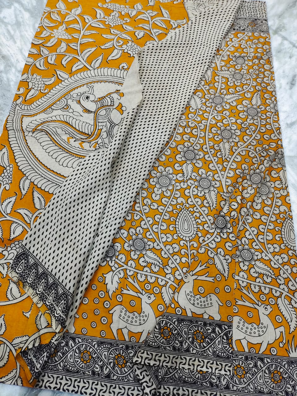 Kalamkari cotton kalamkari design saree - Vannamayil Fashions