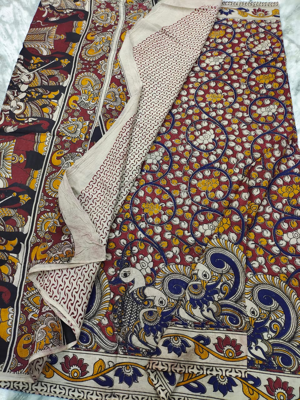 Kalamkari cotton kalamkari design saree - Vannamayil Fashions