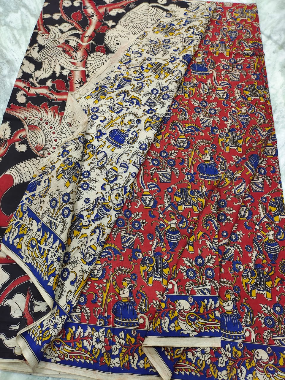 Kalamkari cotton kalamkari design saree - Vannamayil Fashions