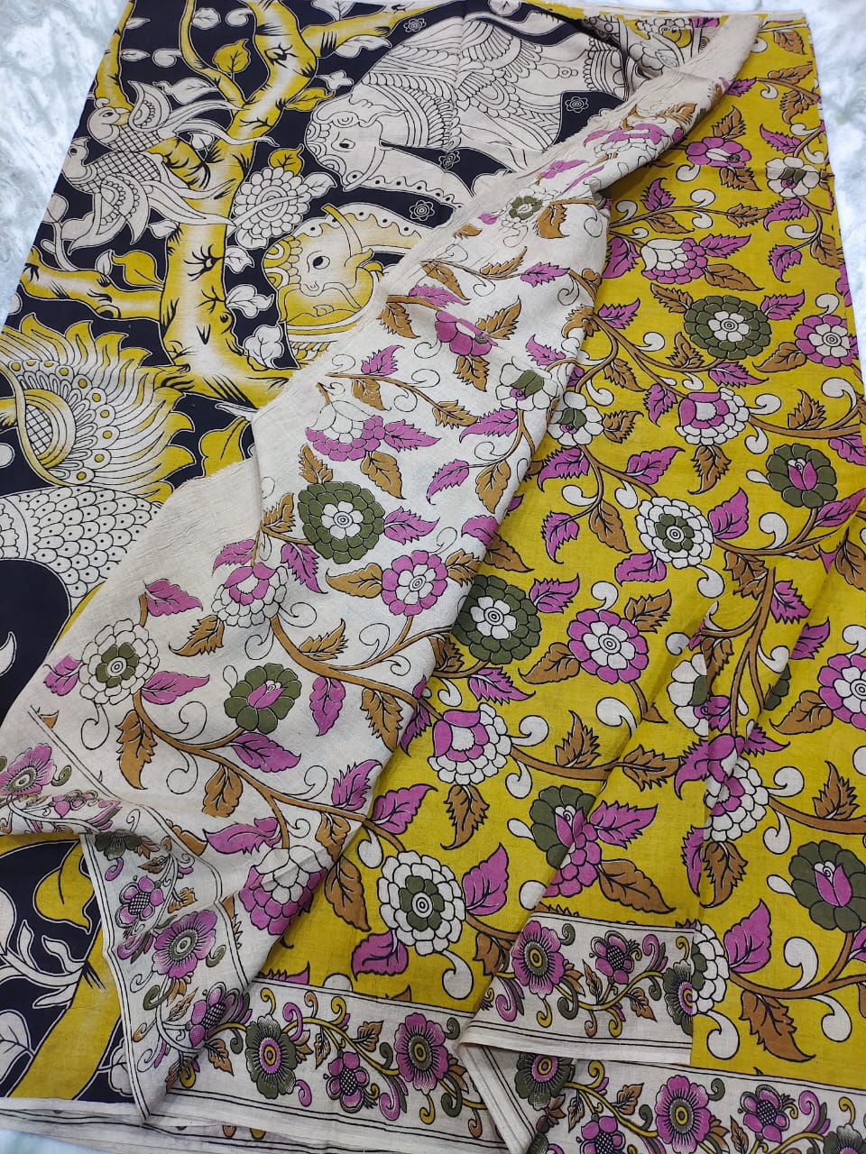 Kalamkari cotton kalamkari design saree - Vannamayil Fashions