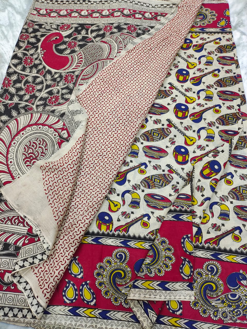 Kalamkari cotton kalamkari design saree - Vannamayil Fashions