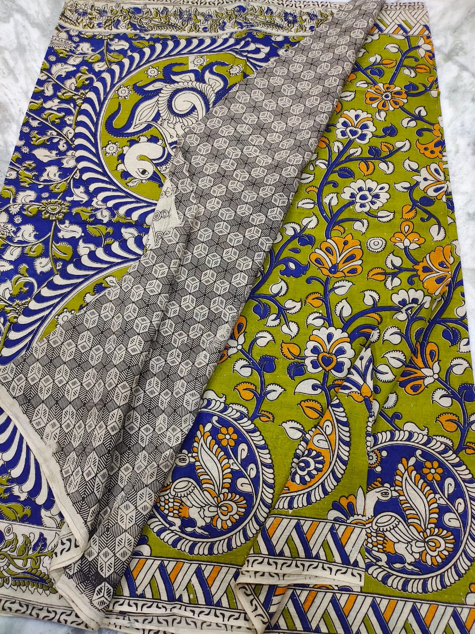 Kalamkari cotton kalamkari design saree - Vannamayil Fashions