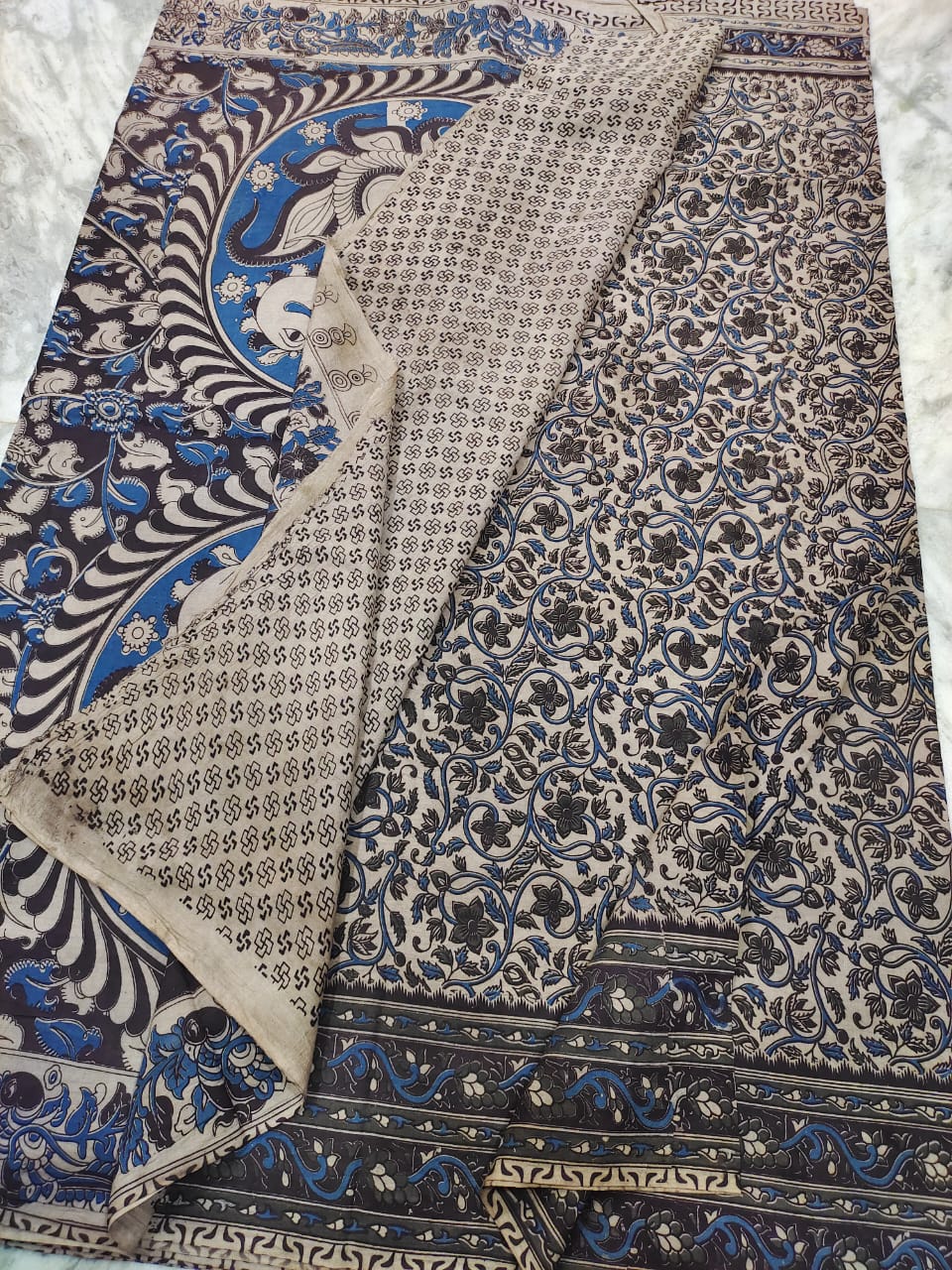 Kalamkari cotton kalamkari design saree - Vannamayil Fashions