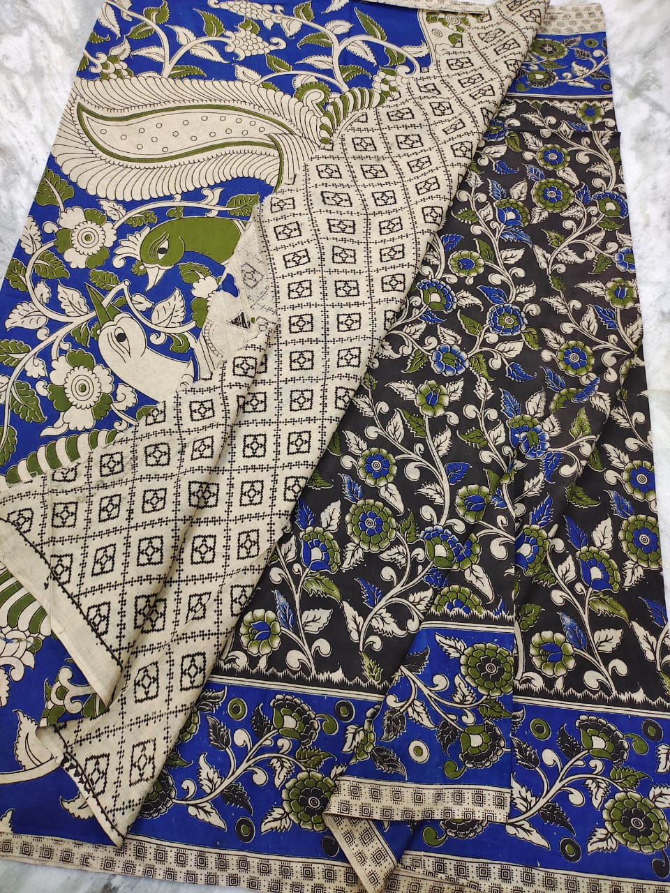 Kalamkari cotton kalamkari design saree - Vannamayil Fashions