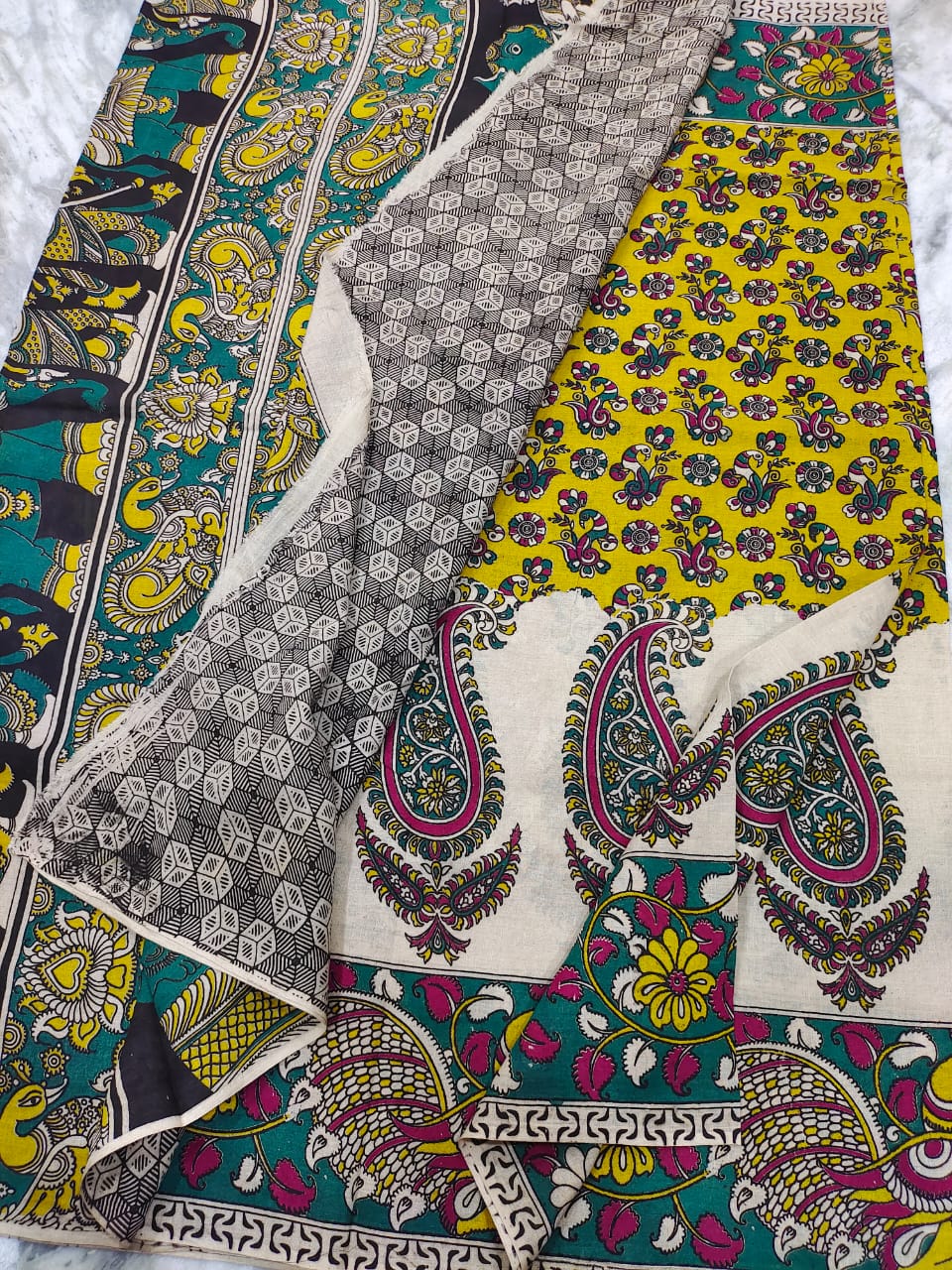 Kalamkari cotton kalamkari design saree - Vannamayil Fashions