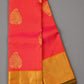 Kanchipuram pink and orange dual tone color pure silk saree