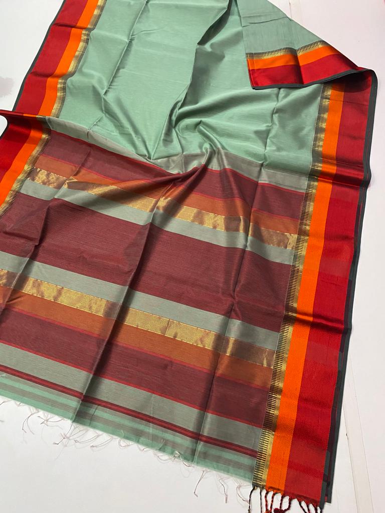 Maheshwari handloom resham big border saree