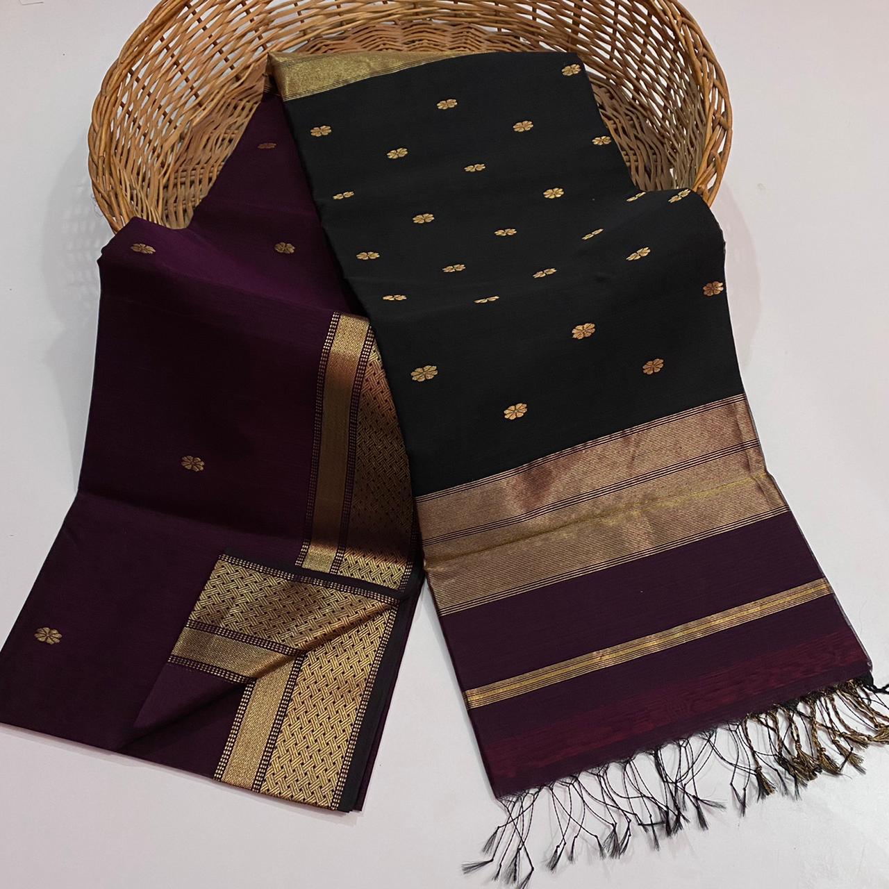 Maheshwari handloom silk cotton saree