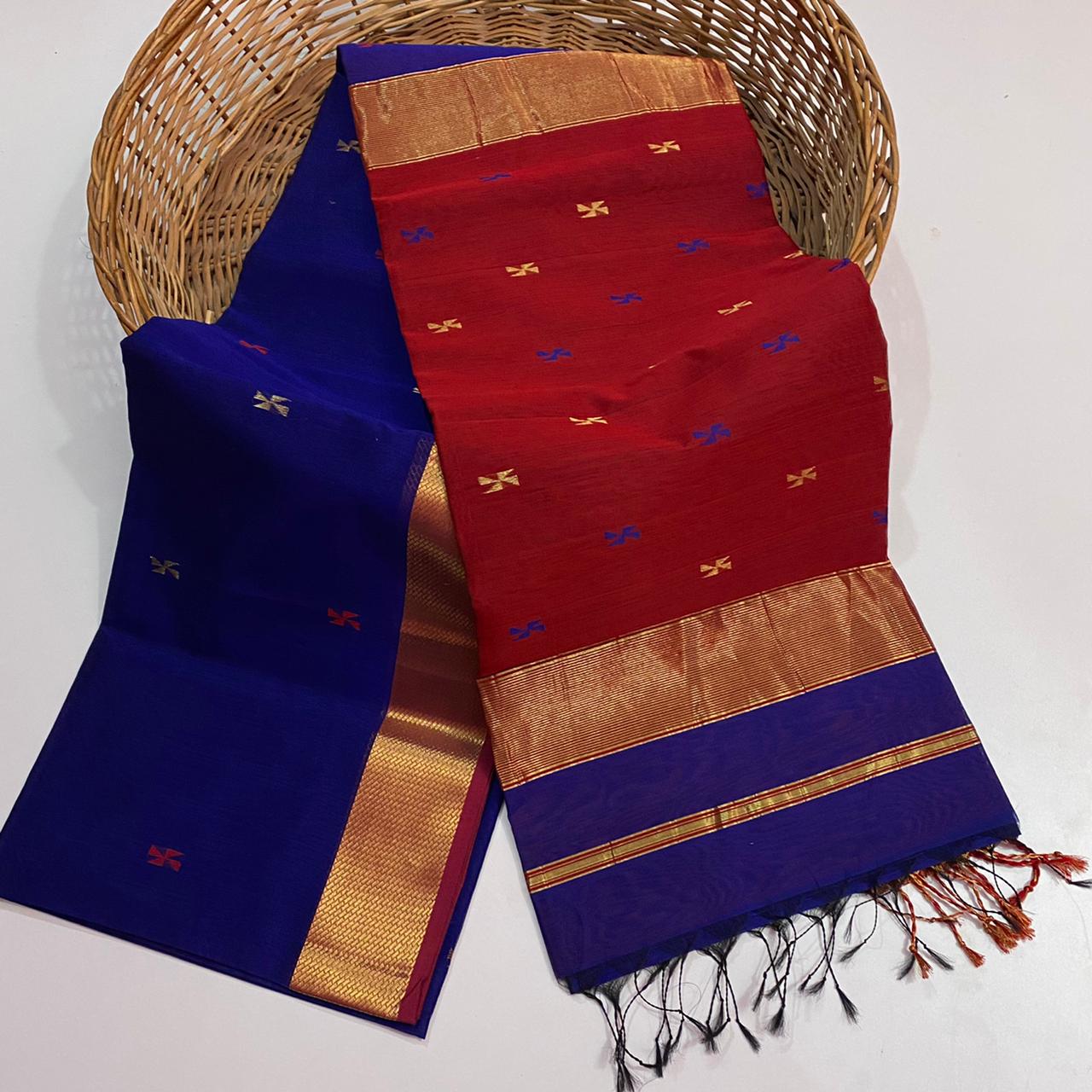 Maheshwari handloom silk cotton saree