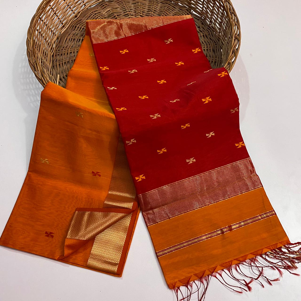 Maheshwari handloom silk cotton saree