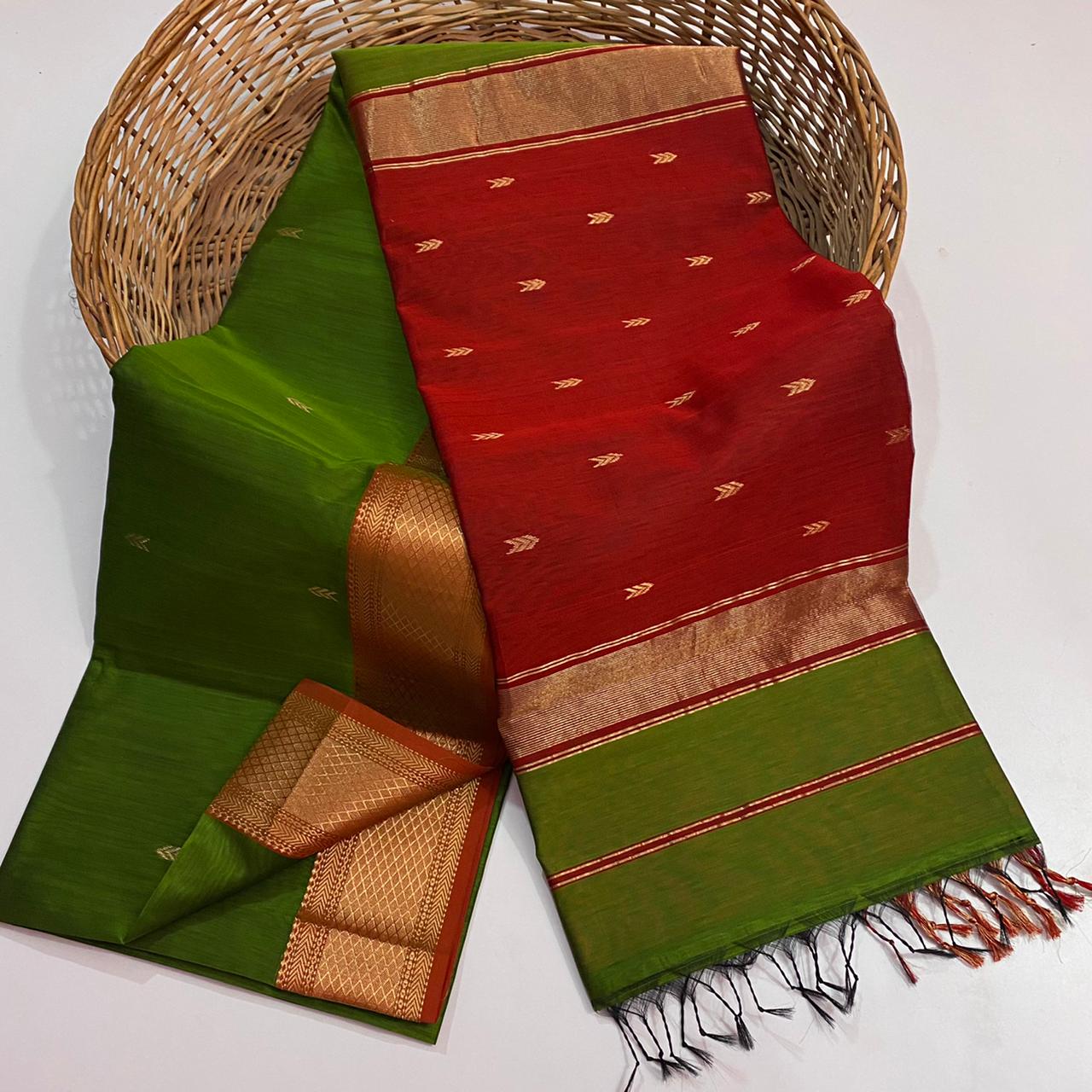 Maheshwari handloom silk cotton saree