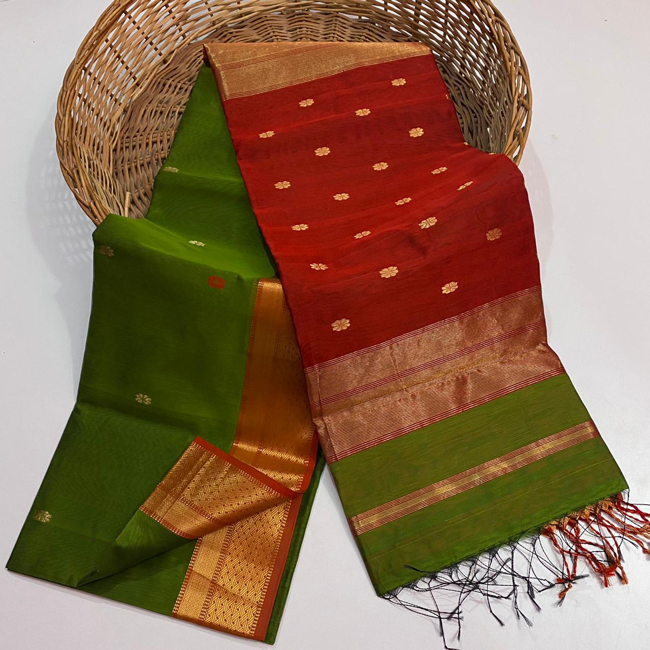 Maheshwari handloom silk cotton saree