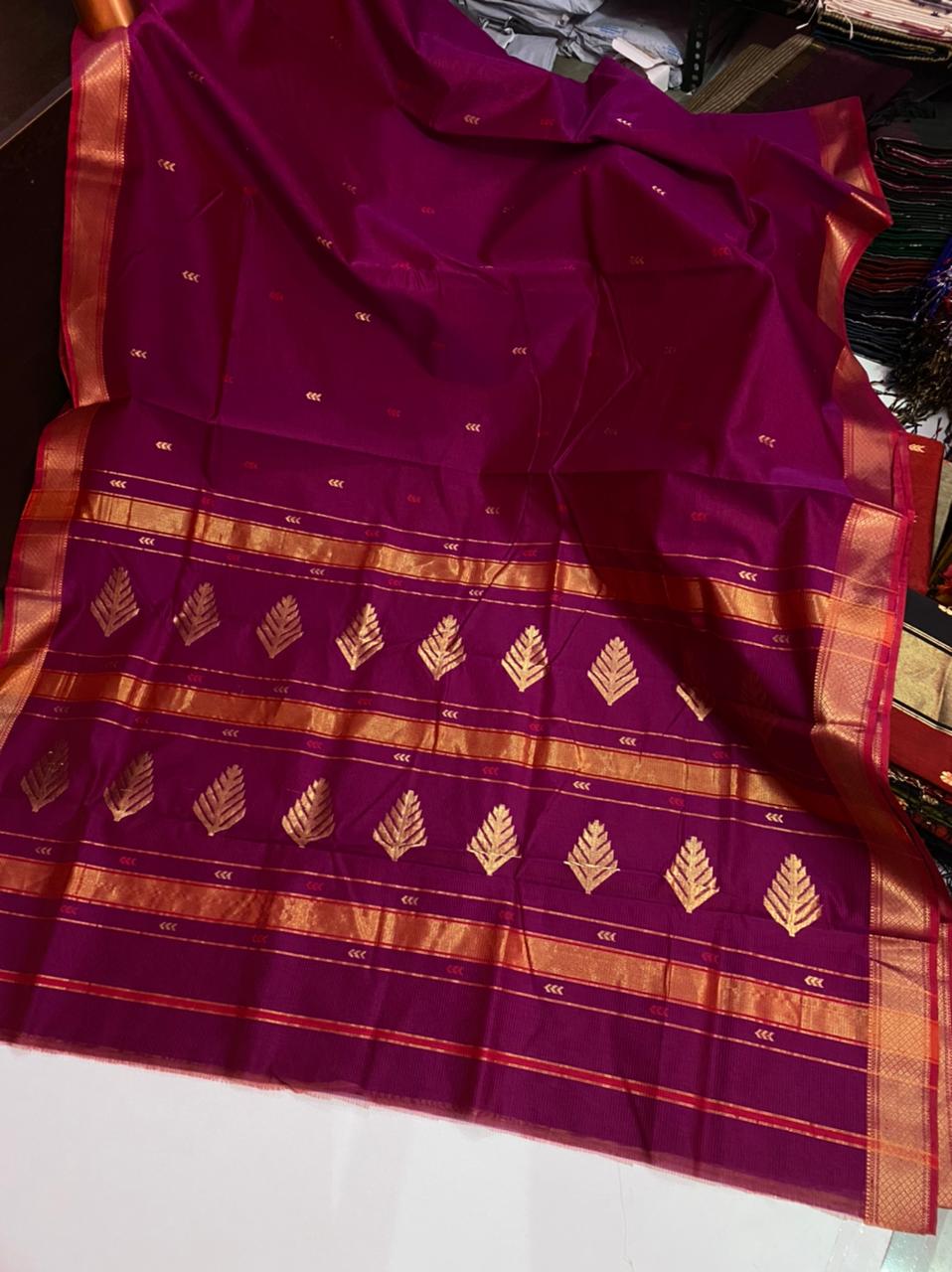Maheshwari handloom silk cotton saree – - Main Image