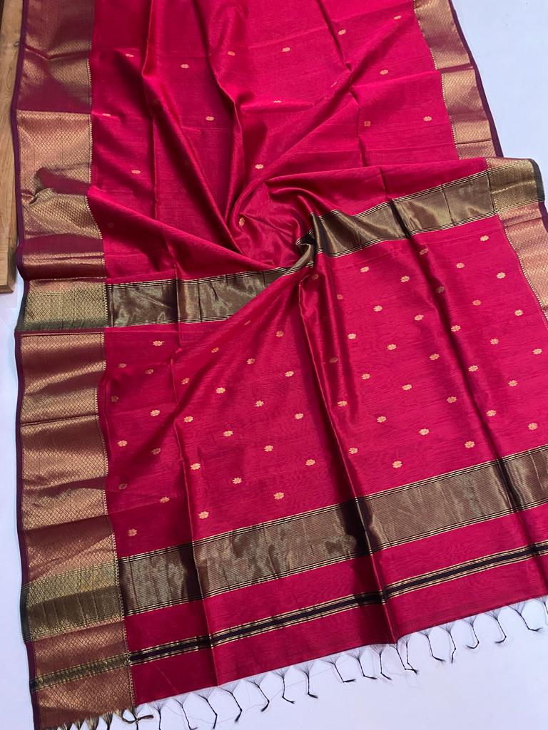Maheshwari handloom silk cotton saree