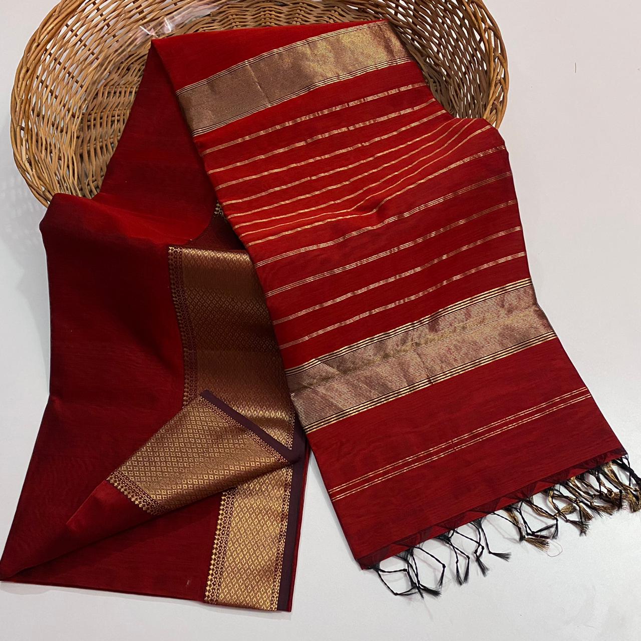 Maheshwari handloom zari big border saree