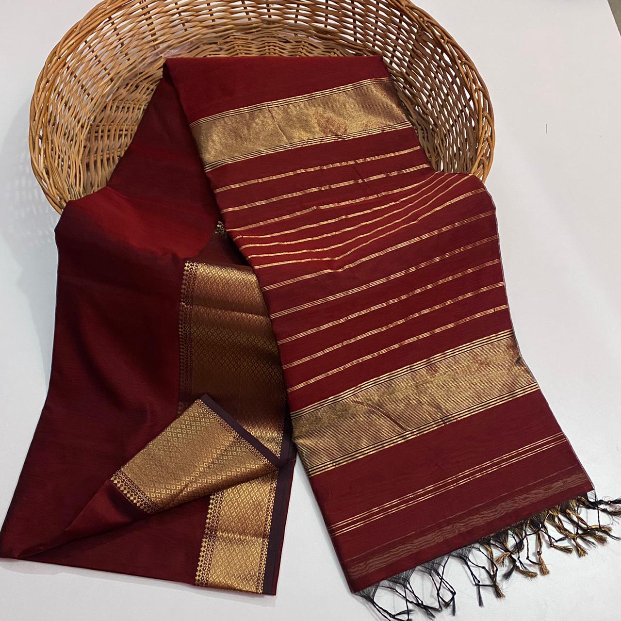 Maheshwari handloom zari big border saree
