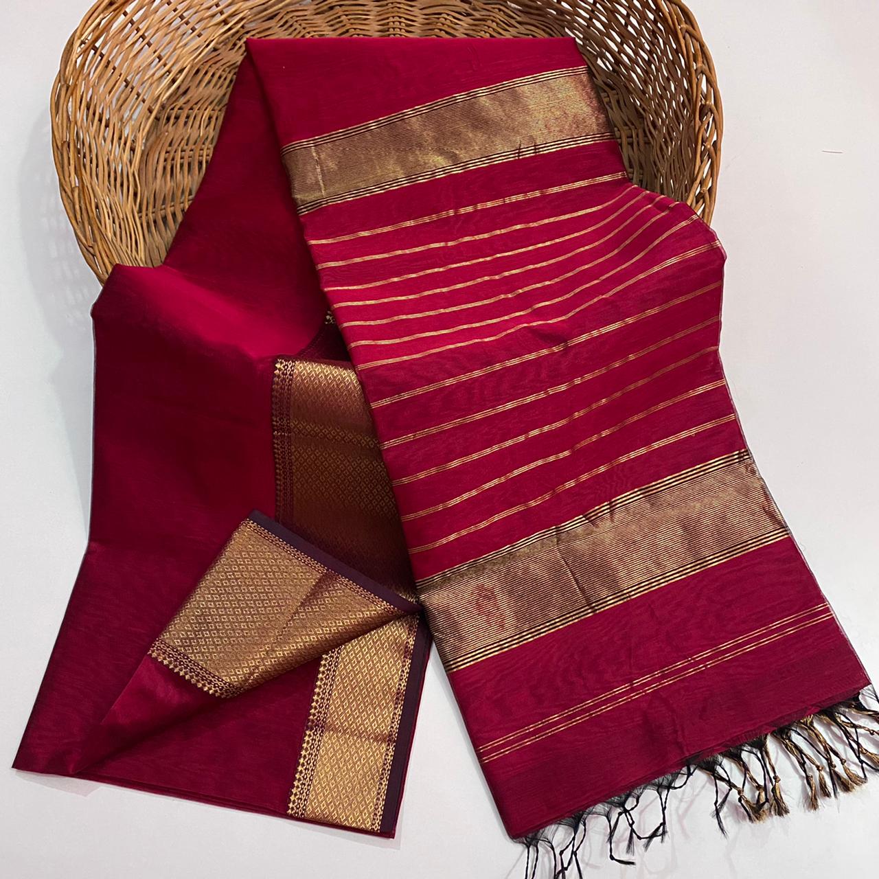 Maheshwari handloom zari big border saree
