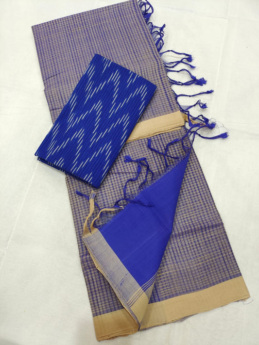 Mangalagiri cotton missing check saree