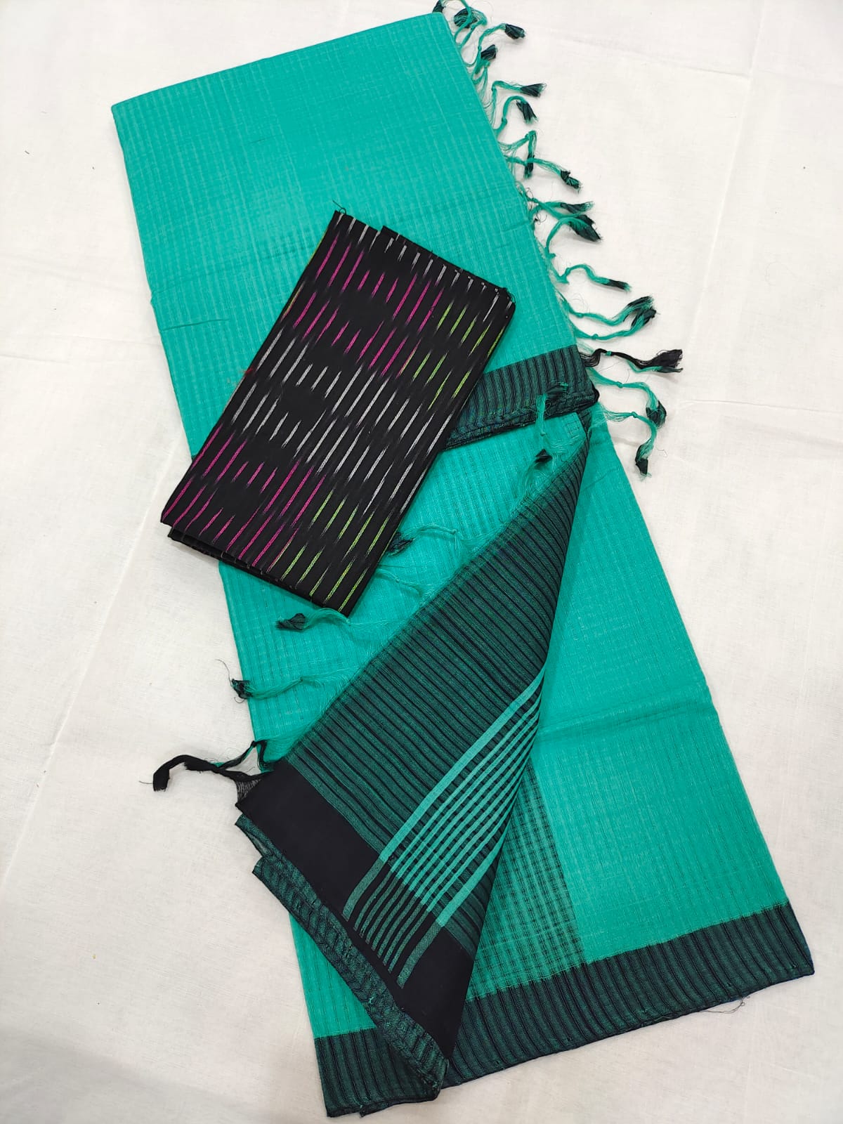 Mangalagiri cotton missing check saree