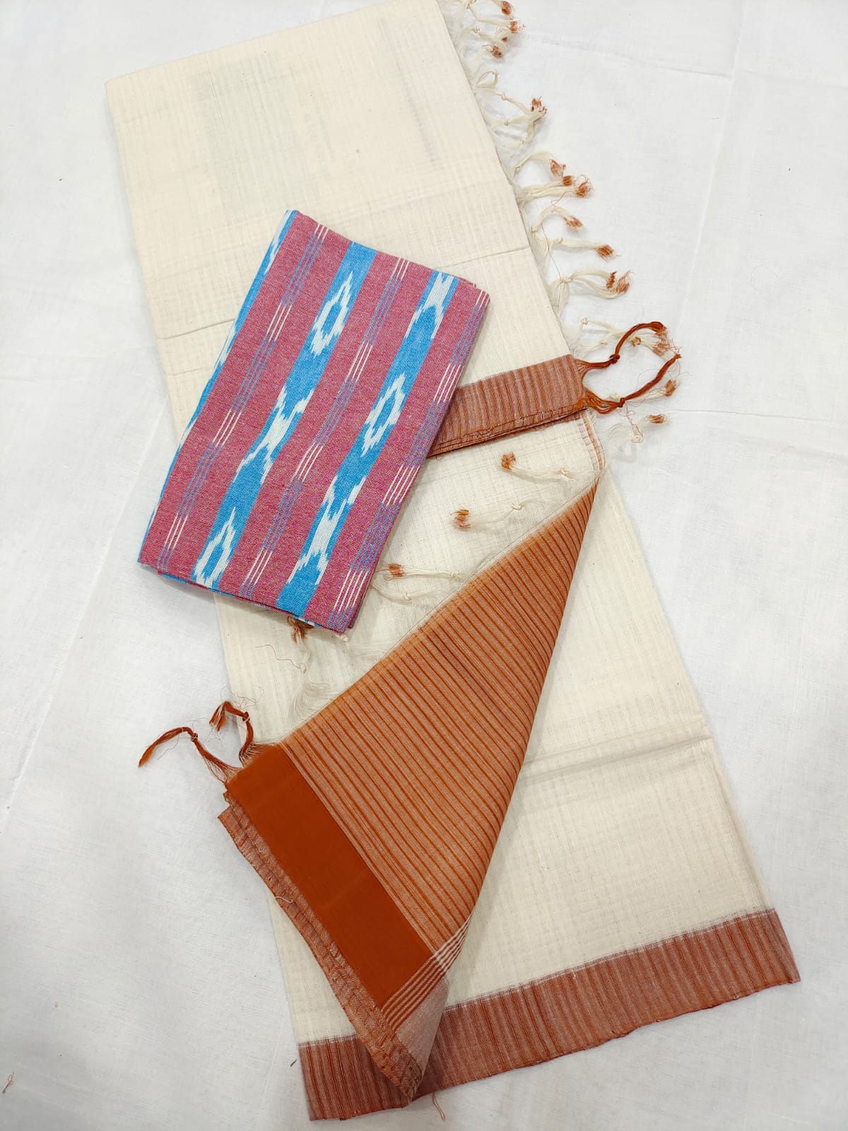 Mangalagiri cotton missing check saree