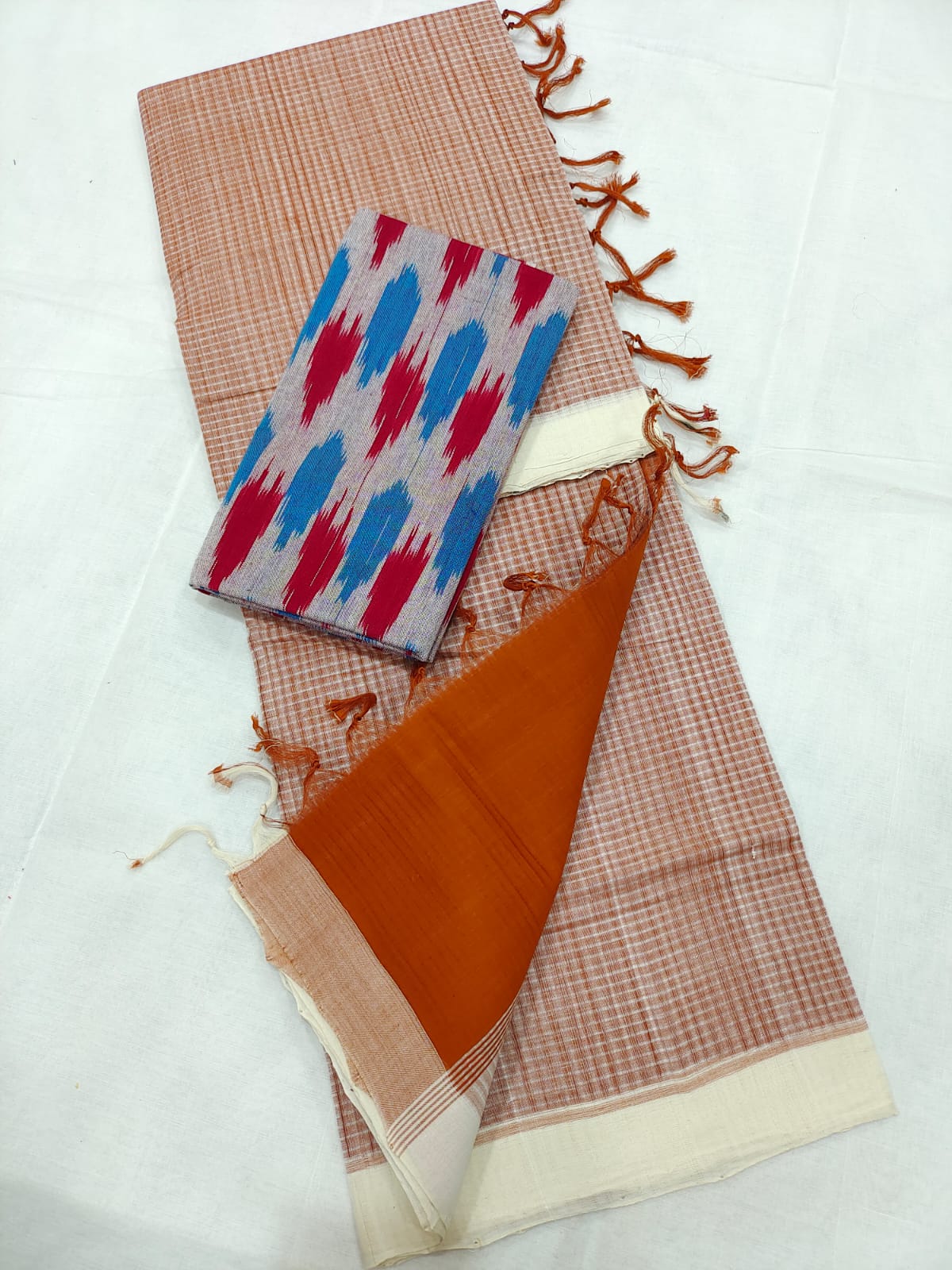 Mangalagiri cotton missing check saree
