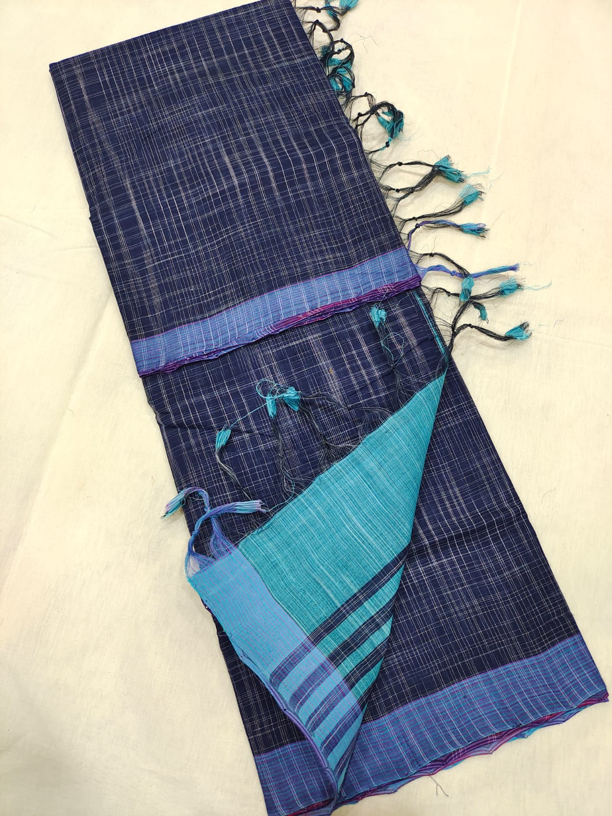 Mangalagiri cotton beautiful self ikkat saree