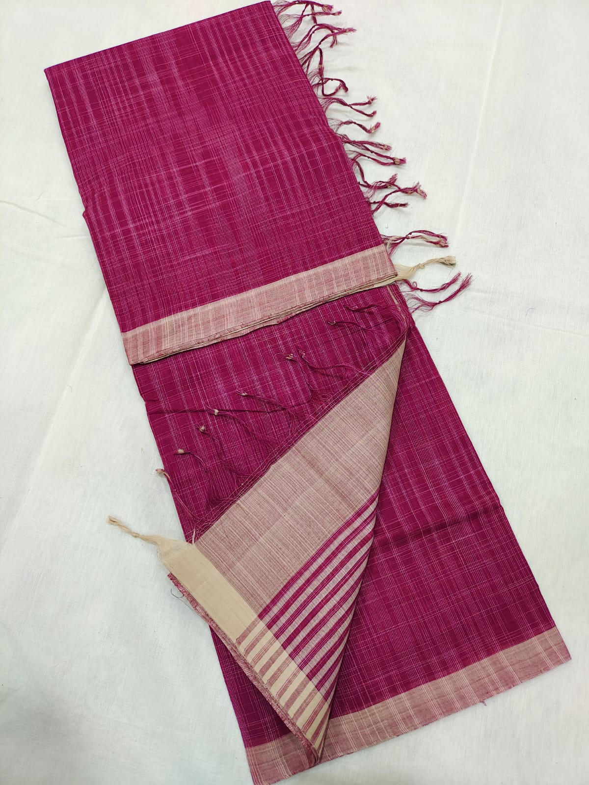 Mangalagiri cotton beautiful self ikkat saree