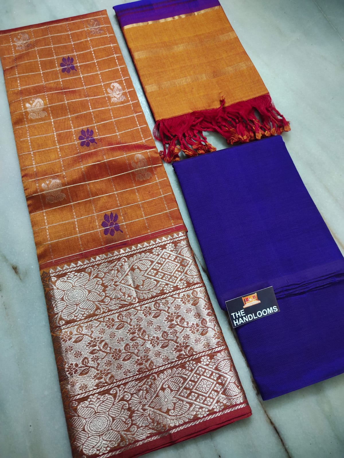 Mangalagiri handloom pure kuppatam pattu (silk by cotton) dress material