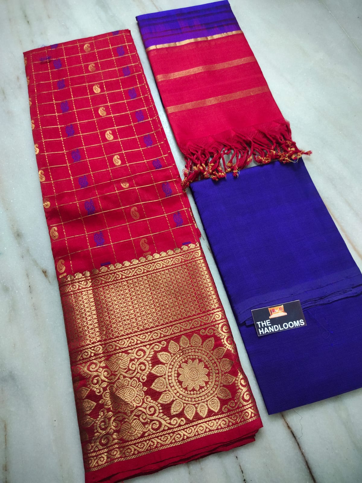 Mangalagiri handloom pure kuppatam pattu (silk by cotton) dress material