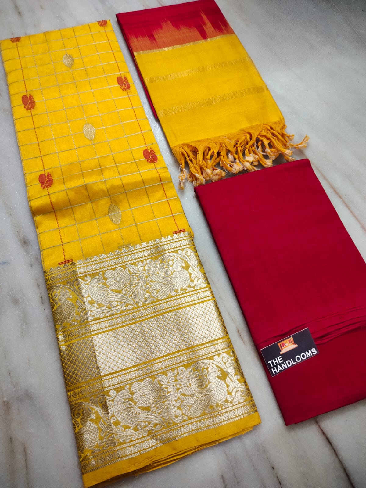Mangalagiri handloom pure kuppatam pattu (silk by cotton) dress material